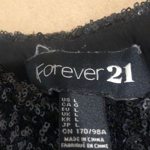 Forever 21 black sequin crop top